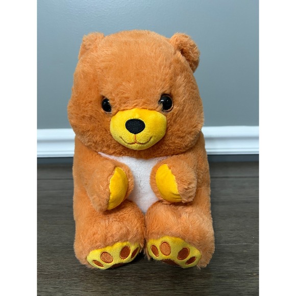 Kellytoy Belly BUddies Orange & Yellow Teddy Bear Plush - Picture 1 of 5
